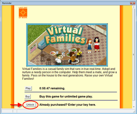 Launch the trial version of Virtual Families, which will display the following screen: